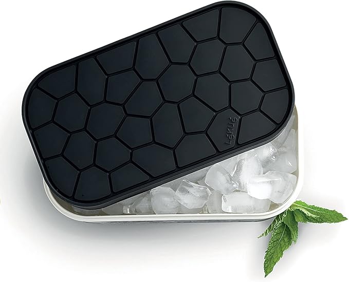 Lékué Ice Box | Black | Ice Cube Tray For Freezer With Lid & Bin | Made With 100 Percent Platinum Silicone | Elegant And Retro Style Ice Cubes | For Cocktails, Ice Tea & Coffee And More | - Image 8