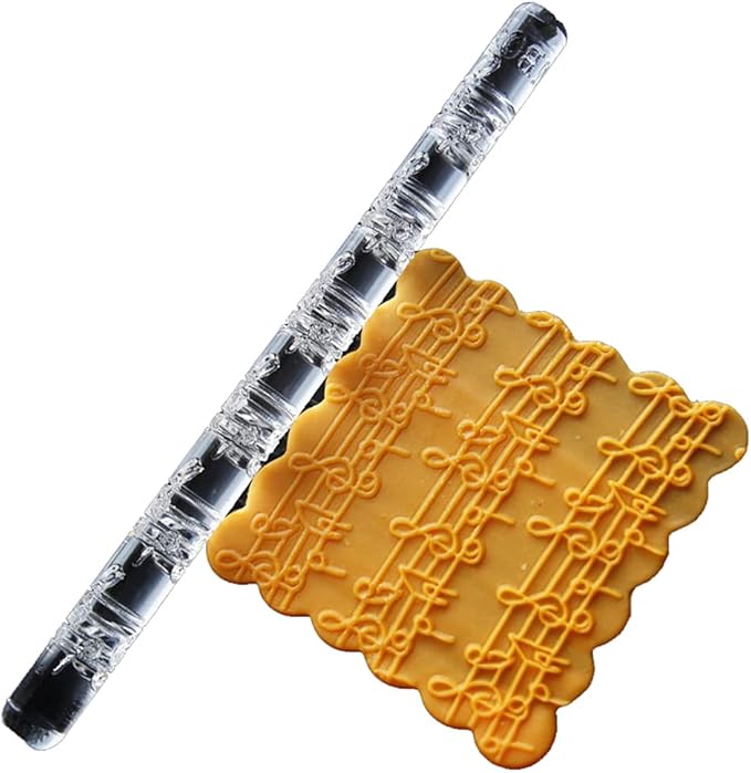 Rengue Acrylic Rolling Pin with 28 Patterns, Compliant Material, Comfortable Grip, 16 X 1 Cm, Lightweight for Dough and Pastry Acrylic Rolling Pin with 28 Patterns, Nan Kitchen (#6)