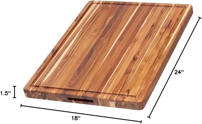 Teakhaus Cutting Board - Extra Large (XL) Wood Cutting Board with Juice Groove - Holiday Gift Ideas for Men and Women - Gift-Ready, Reversible, Edge Grain Wood, Knife Friendly - FSC Certified - Image 10