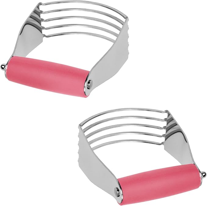 Dough Blender Heavy Duty Pastry Cutter Stainless Steel Butter Cutter Professional Baking Tool For Mixing Flour Butter (Pink) - Image 6