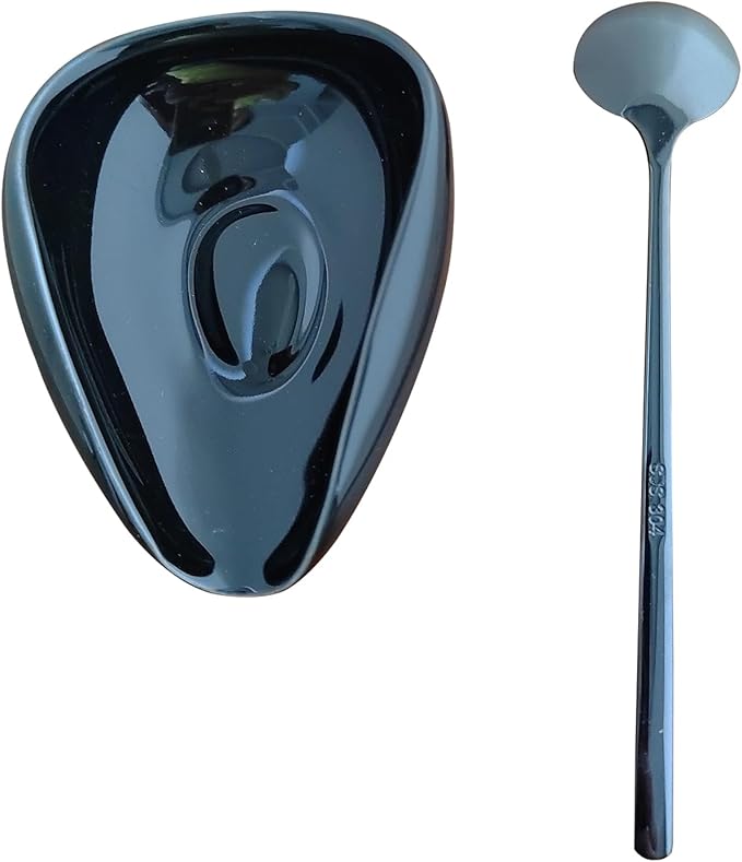 Ture Small Mini Ceramic Spoon Rest: Coffee Teaspoon & Bar Spoon Holder Kit, Black & Black (sic) - Coffee Bar Accessories - Image 8