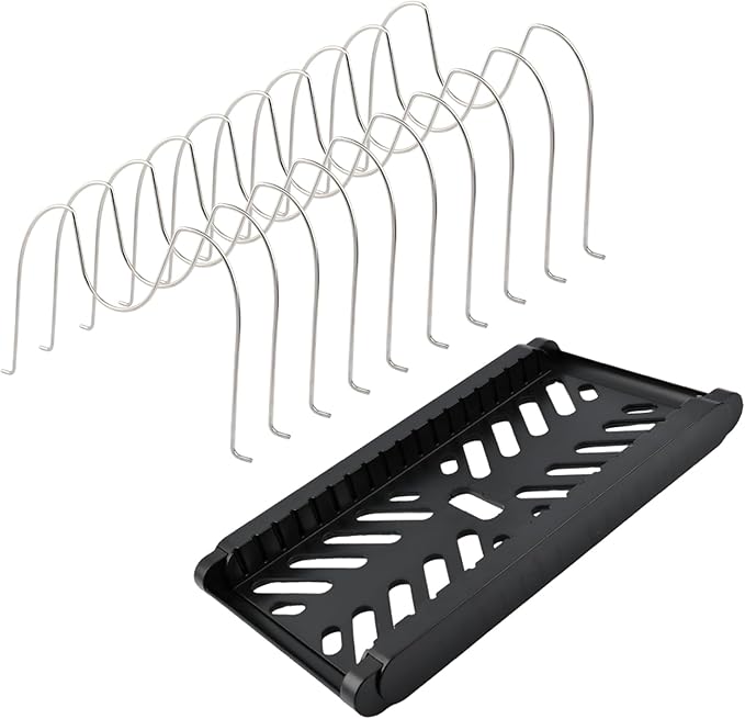 Expandable Pot and Pan Organizer Rack for Kitchen Cabinet or Under Sink,with 10 Adjustable Compartment 13"-23" Adjustable Length for Lids Bakeware Frying Rack and Cookware(COLOR:Black)