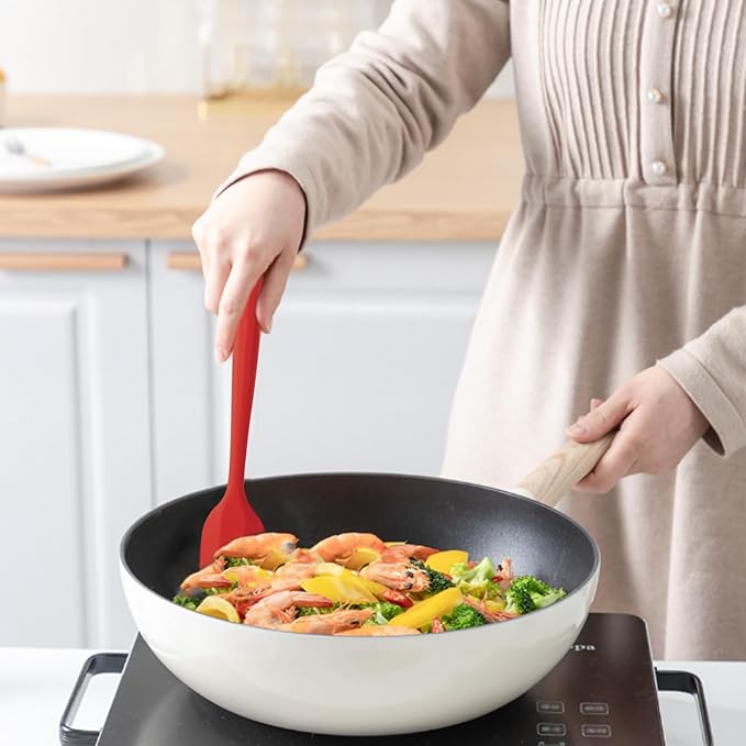 8 Pieces Silicone Spatulas, 8.3 inch Small Spatulas Non-stick Heat-Resistant Non-stick with Stainless Steel Core For Cake Cream Cooking Gadget (Red) - Image 9