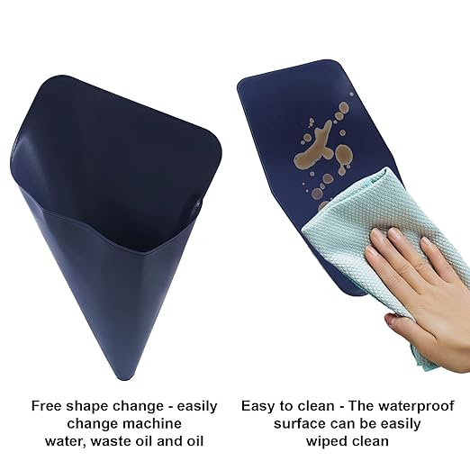 Flexible Foldable Oil Funnel, General Reusable Oil Change Draining and Filling Tool for Automotive Lawnmower Machine - Blue