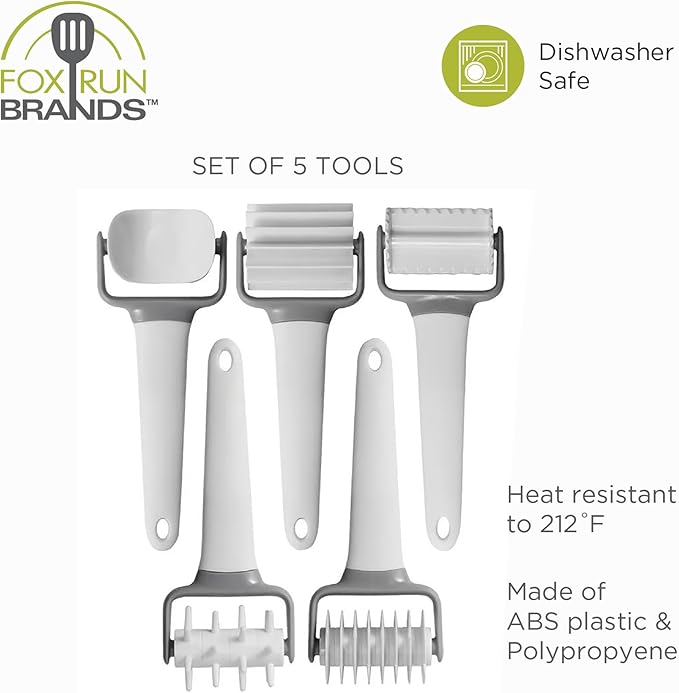 Fox Run Pastry and Pasta Wheels, Set of 5 Dough Cutter Tools - Image 8
