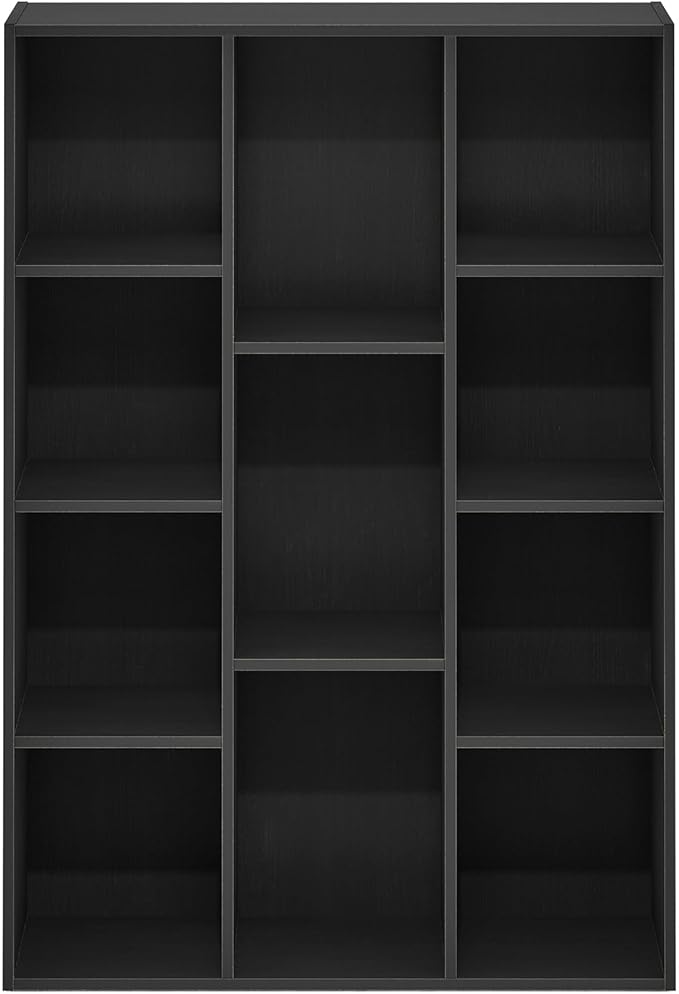 Furinno LUDER Book Shelf, 11-Cube Bookshelf, Reversible Bookcase, 9.4 x 29.1 x 41.7, Easy Assembly, for Living Room, Bedroom, Home Office, Blackwood - Image 7
