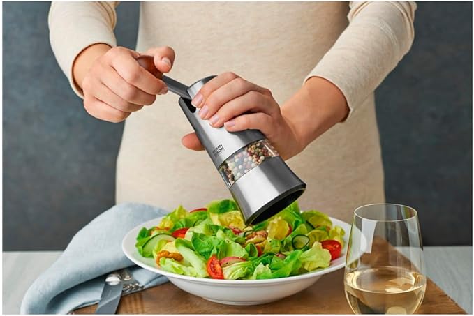 Kuhn Rikon Epicurean Adjustable Ratchet Grinder with Ceramic Mechanism for Salt, Pepper and Spices, 8.5 x 2.75 inches, Stainless Steel - Image 5