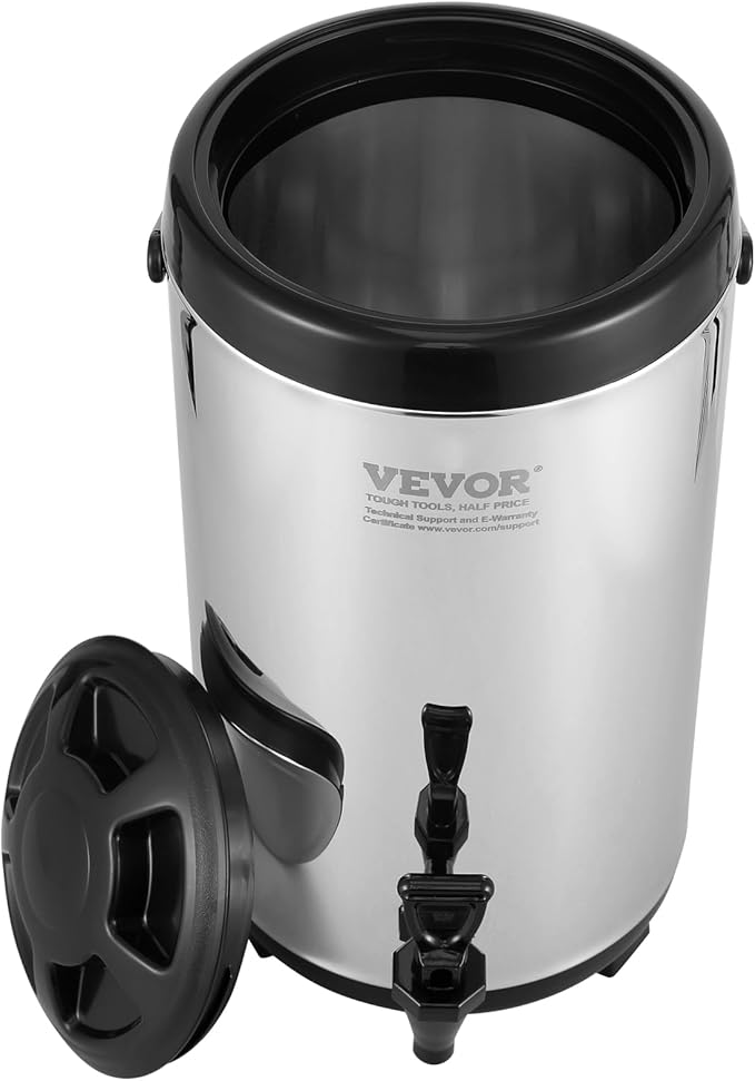 VEVOR Stainless Steel Insulated Beverage Dispenser, 2.4 Gallon 9.2 Liter, Thermal Hot and Cold Drink Server Dispenser with Spigot Handle, Food-grade for Hot Tea Coffee Water Restaurant Drink Shop - Image 12