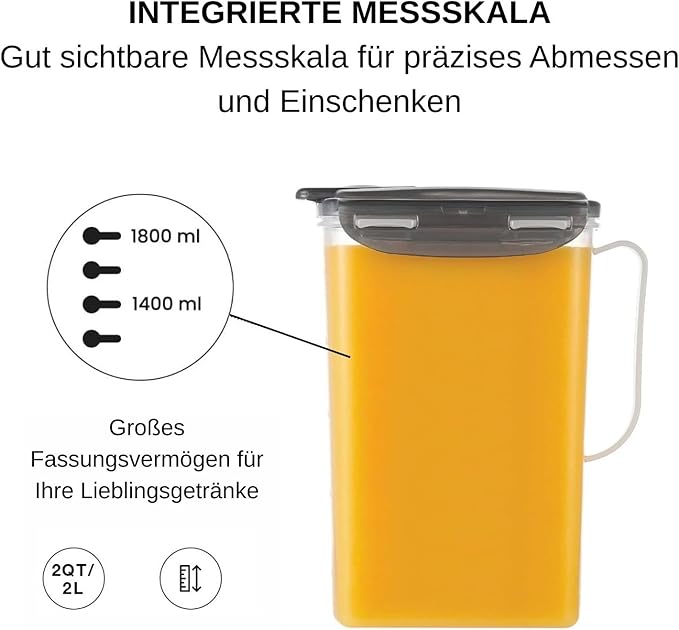 LocknLock Aqua Fridge Door Water Jug | Clear Pitcher | BPA Free Plastic Pitcher with Lid | 2 Quart Pitcher with Lid for Water, Juice, Tea & More Beverages, Gray - Image 7