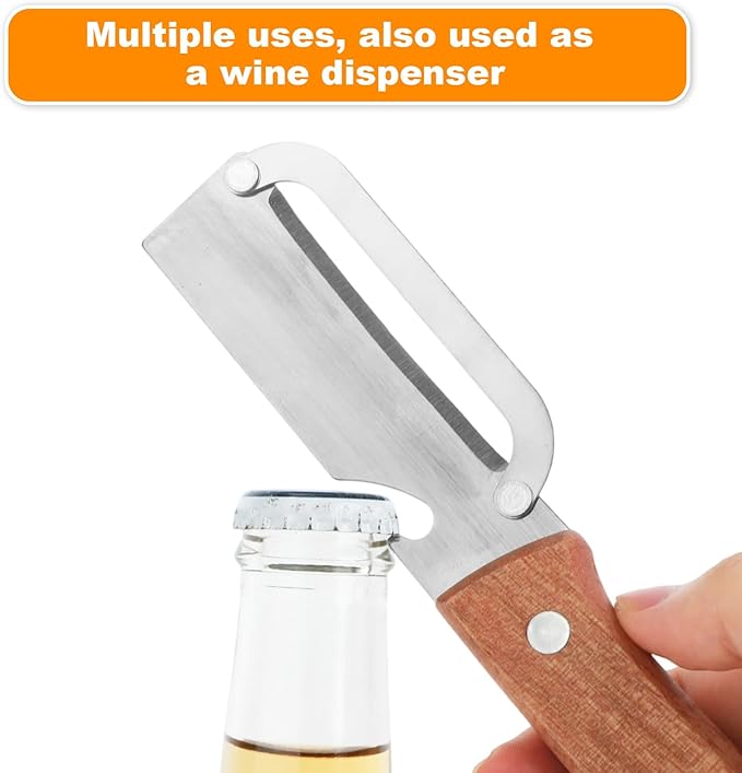 Multi-Functional Vegetable Peeler with Wooden Handle, Stainless Steel Thick & Thin Skin Fruit Peeler with Bottle Opener, Not for Left-Handed Users, Practical Kitchen Tool for Apple Potato - Image 7