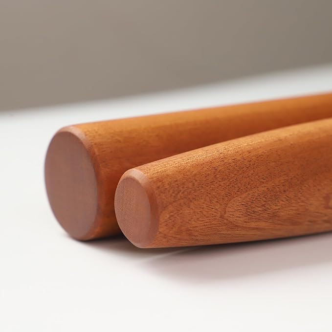 Muso Wood Sapele Wooden Dowel Rolling Pin for Baking,Tapered Roller for Fondant, Pie Crust, Cookie, Pastry (Dowel 17.5inch) - Image 6