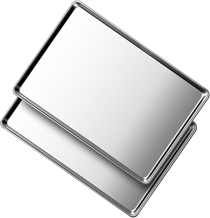 Baking Sheet Set of 5, Stainless Steel Cookie Sheet Baking Sheet Pan, 9/10/12/16/18 Inch, Non Toxic & Heavy Duty & Easy Clean,Duty Nonstick Bakeware Set for Oven Cooking - Image 6