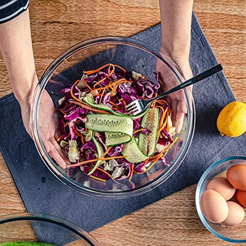M MCIRCO Glass Mixing Bowls with Lids, 4 Packs Glass Bowl Set, Nesting Bowls for Meal Prep, Food Storage, Bowls For Cooking, Baking, BPA-Free, 0.8/1.7/2.9/4.8 Qt - Image 8