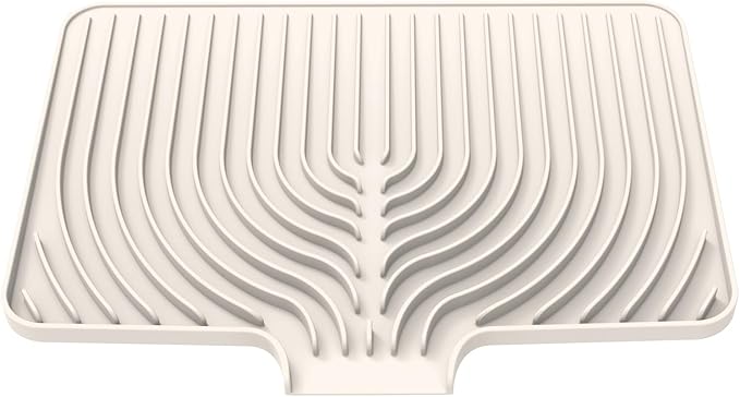 Dish Drying Mat for Kitchen Counter, with Built-in Drain Lip, Food-Grade Silicone, Easy Clean Pad for Countertop Protection, Multi-Functional Use (18x11.8, Beige) - Image 8