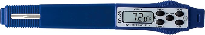 Taylor 9877FDA Compact Waterproof Digital Food Thermometer, 2.81 Inch Stem Length with FDA-Recommended 1.5mm Probe, NSF Certified, Blue - Image 6