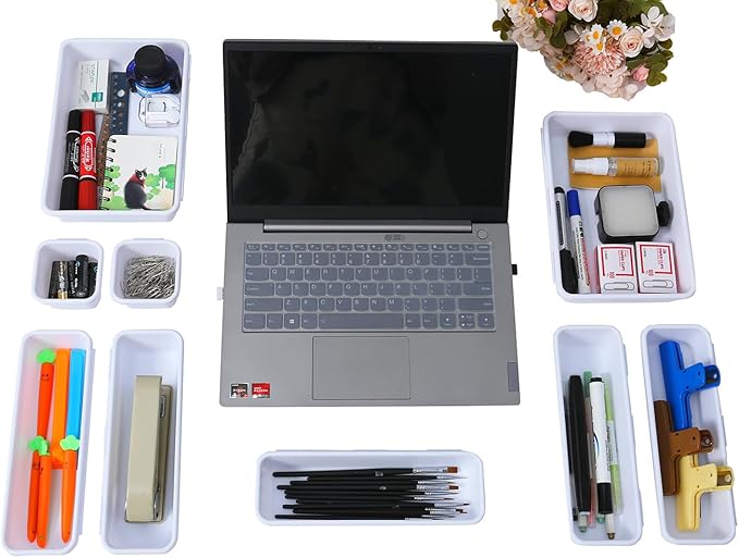 Kutesna 15 PCS Interlocking Desk Drawer Organizer Separator for Office,Bathroom,Kitchen,Makeup(White) - Image 7