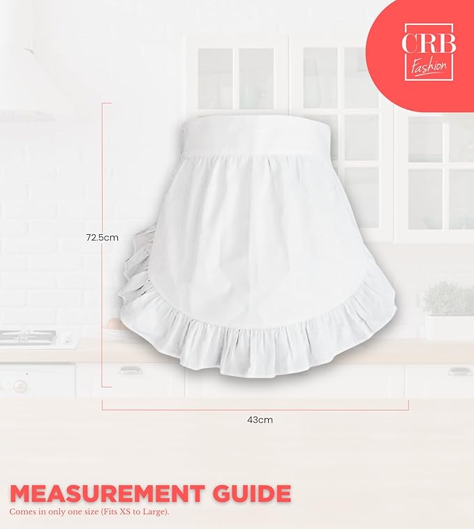 CRB Fashion Waist Apron Kitchen Cooking Restaurant Cotton Bistro Half Aprons with Pockets For Woman