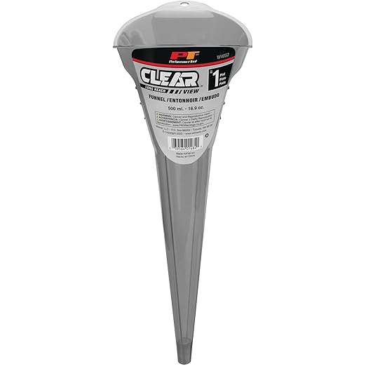 Performance Tool W4052 Clear View Long Reach Funnel - 1 Pint, Upgraded Design for Clean and Quick Transfers