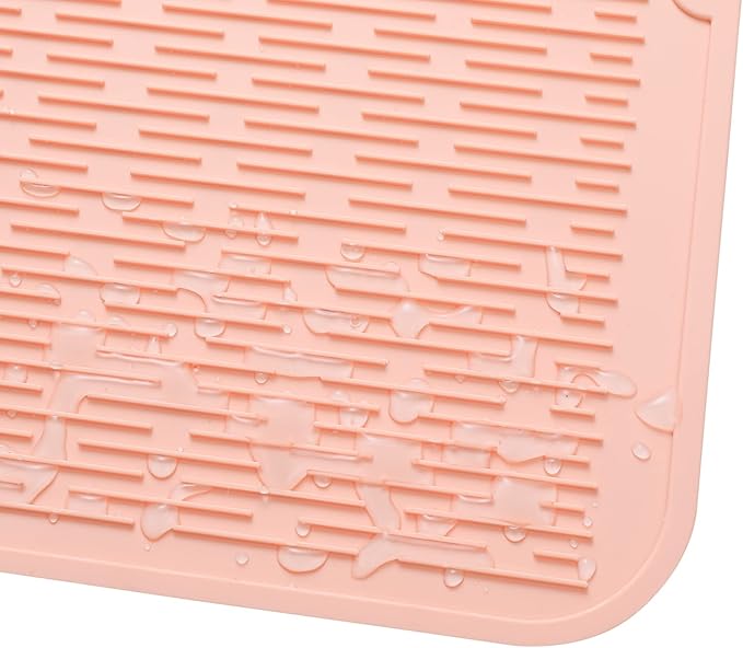 MicoYang Silicone Dish Drying Mat for Multiple Usage,Easy clean,Eco-friendly,Heat-resistant Silicone Mat for Kitchen Counter or Sink,Refrigerator or Drawer Liner Pink 3XL 28 inches x 18 inches - Image 9