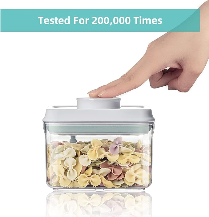 Ankou Airtight Food Storage Container - 0.32 QT (380ml Small Pop Up Food Containers With Lids, Bpa Free Stackable Container for Sugar Tea Candy- 8 Labels - Clear - Image 6