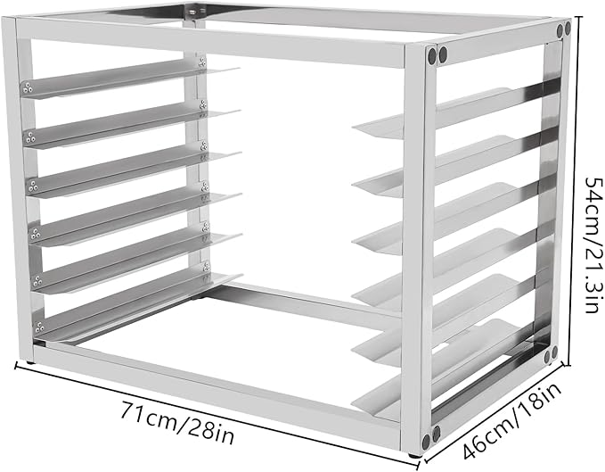 6 Tier Bun Pan Rack, Aluminum Bakery Rack for Half or Full Sheets, Commercial Dough Pizza Baking Tray Racks, Storage Cooling Rack, Bread Baking Equipment For Home Restaurant Kitchen (6 Tier)