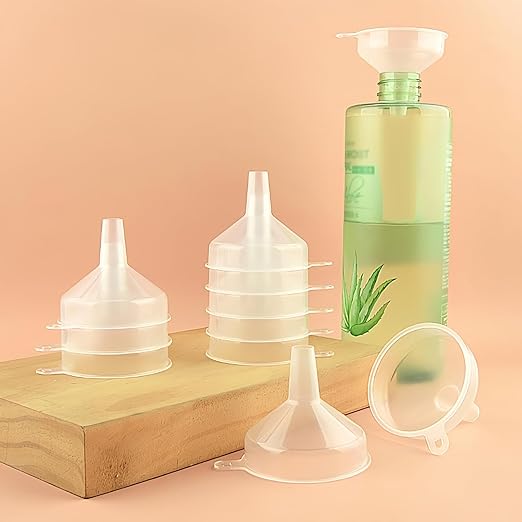 Small Funnel 4 Pack Food Grade Water Bottle Funnel for Powder, Liquids, Suitable for Kitchen Juice Lab Skin Care Lotion Essential Oils