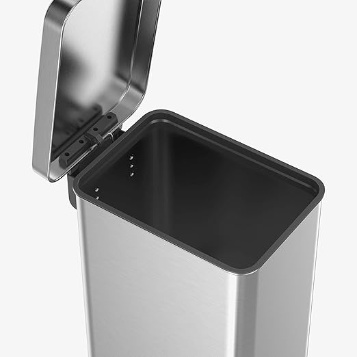 QUALIAZERO 50L / 13 Gallon Stainless Steel Step-On Kitchen Trash Can Soft-Close Lid, Fingerprint-Resistant, Removable Liner, Slim Shape Modern Design for Home, Office, Commercial Space - Image 6