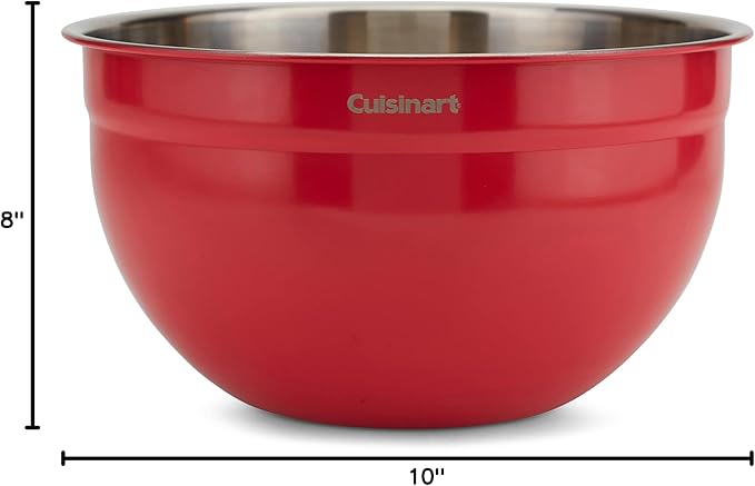 Cuisinart CTG-00-SMB Stainless Steel Mixing Bowls with Lids, Set of 3, Red - Image 7