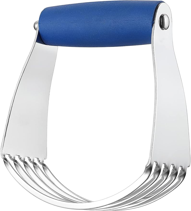 Spring Chef Medium Size Dough Blender For Baking, Dough Cutter Tool, Stainless Steel Puff Pastry Cutter Tool with Soft Grip Handle, Dishwasher Safe Pastry Blender for Easy Mixing - Sapphire - Image 9