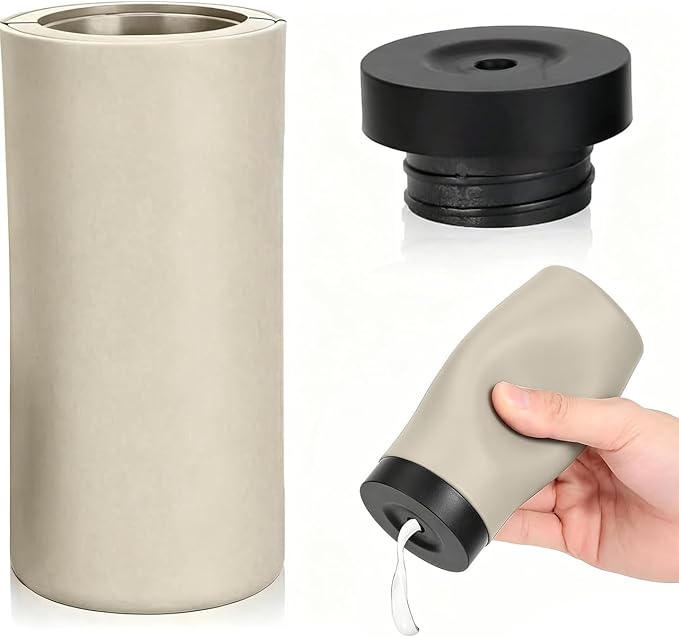 Silicone Dish Soap Dispenser, 8 Oz Refillable Squeeze Bottle, Leakproof for Kitchen Sink, Light Gray - Image 8