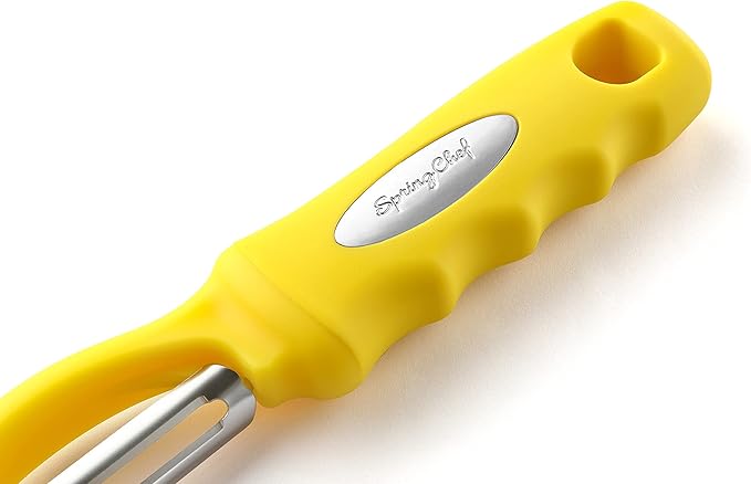 Spring Chef Premium Swivel Potato Peeler for Kitchen, Stainless Steel Fruit Peeler with Soft Grip Handle, Perfect for Vegetable, Apple, Carrot, Cucumber, Ginger - Dishwasher Safe - Yellow - Image 9