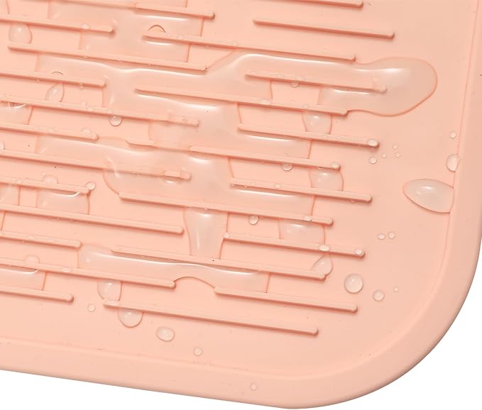 MicoYang Silicone Dish Drying Mat for Multiple Usage,Easy clean,Eco-friendly,Heat-resistant Silicone Mat for Kitchen Counter or Sink,Refrigerator or Drawer Liner Pink 5XL 36inches x 18inches - Image 9