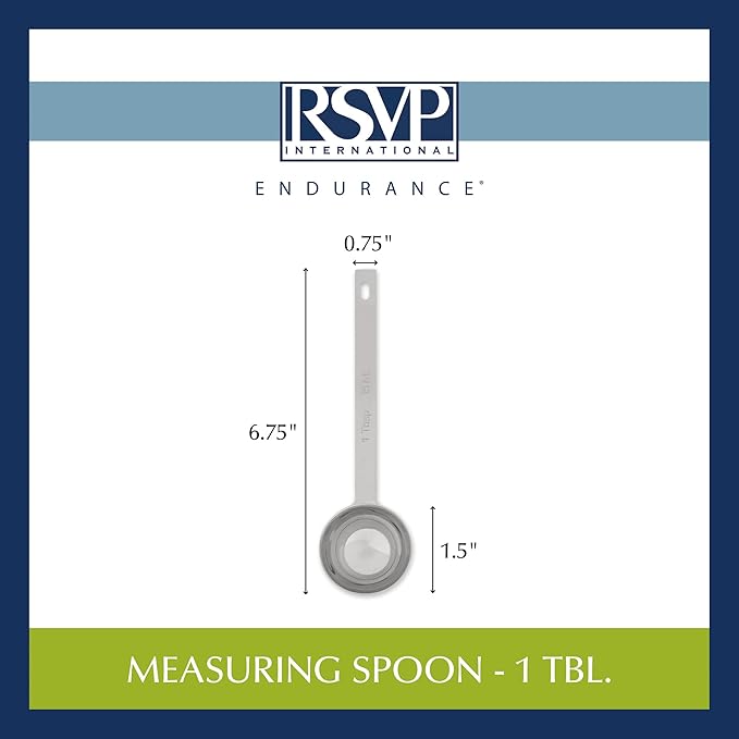 RSVP International Endurance Kitchen Collection Open Stock Measuring Spoon, Stainless Steel, Dishwasher Safe, 1-Tablespoon - Image 7
