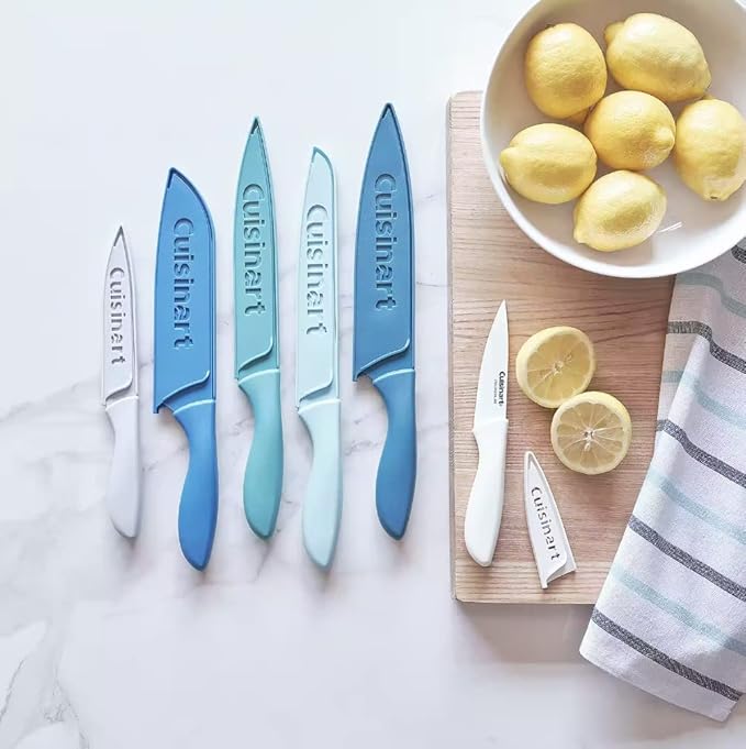 Cuisinart 12-Piece Kitchen Knife Set, Advantage Color Collection with Blade Guards, (Nautical) - Image 2