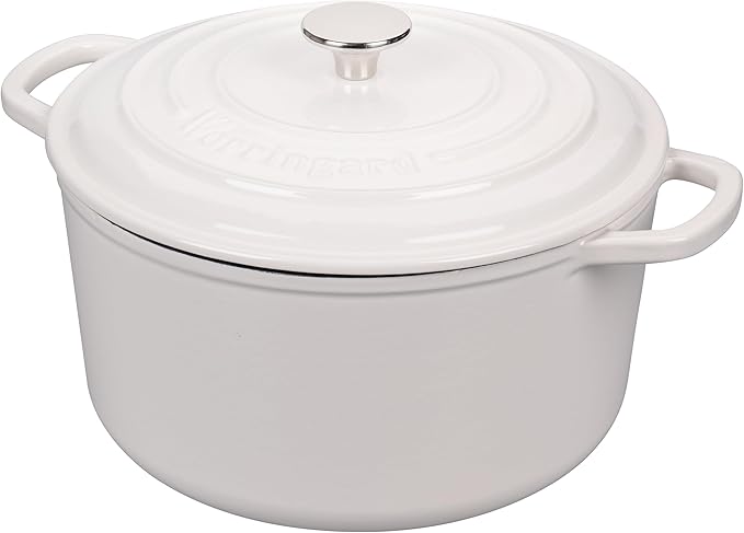 VORRINGARD Enameled Cast Iron Dutch Oven Pot with Lid, for Sourdough Bread Baking, Round Dutch Ovens, 4.5 Quart, White - Image 7