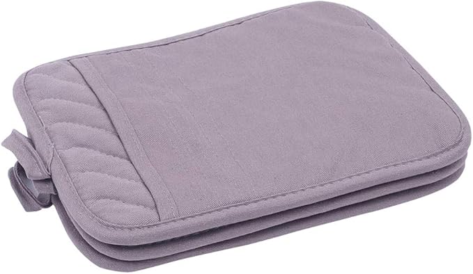 Anyi Pot Holders for Kitchen Heat Resistant, Cotton Hot Pads for Counter Table, Grey Kitchen Pot Holders with Pocket Pack of 3 - Image 8