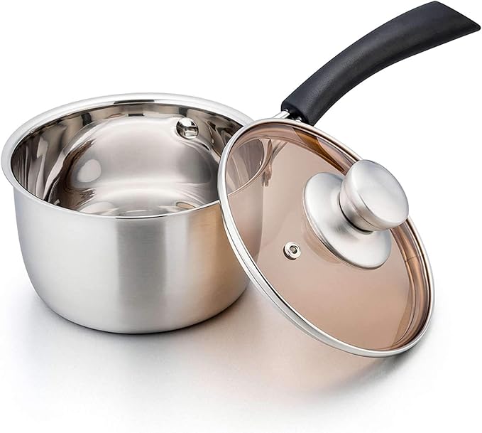 TeamFar 1 Quart Saucepan, Stainless Steel Saucepan with Lid, Small Sauce Pot Milk Pan Cookware for Home Cooking, Non Toxic & Healthy, Easy Clean & Dishwasher Safe - Image 7