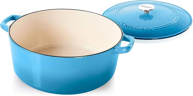 Cuisinart Chef's Classic Enameled Cast Iron Round Covered Casserole (Blue Gradient, 7- Quart) - Image 2