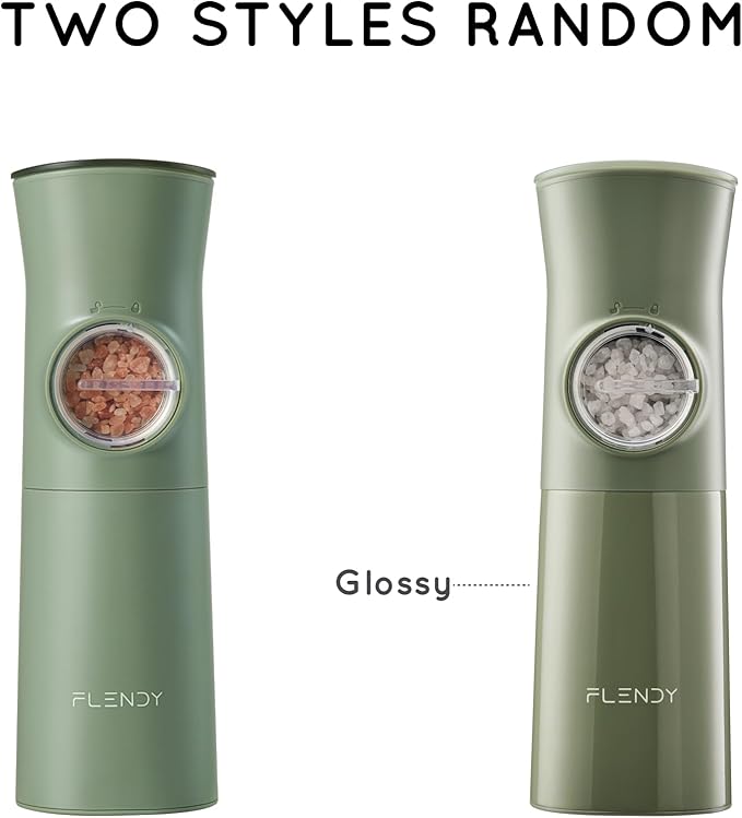 Flendy Gravity Electric Salt and Pepper Grinder Set Rechargeable, Automatic Salt and Pepper Grinder Set with USB C Charging Base, Gravity Salt and Pepper Shakers Set Electric
