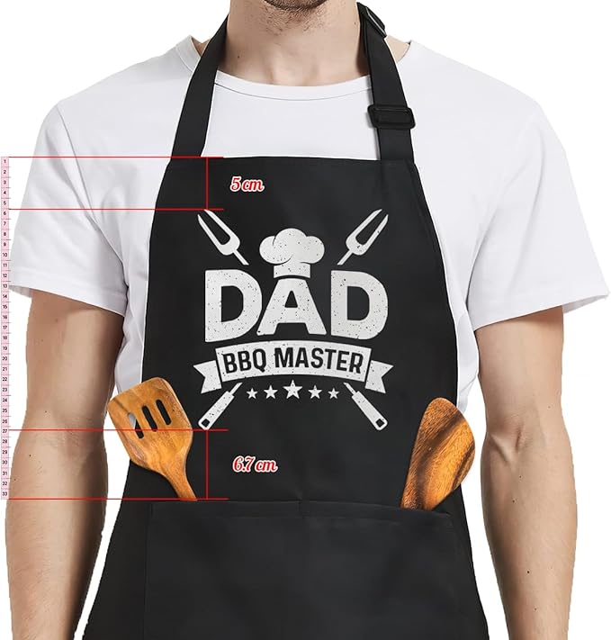 SANDJEST Funny Mens Aprons with Pockets for BBQ Grilling Cooking Grandpa Husband Apron for Birthday Christmas Father's Day