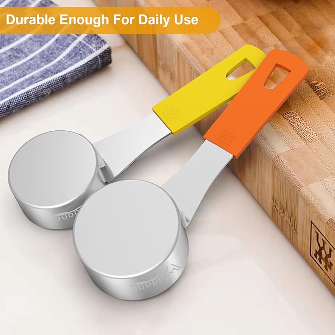 Wildone 8-Piece Measuring Cups Set, Stainless Steel Nesting Measuring Cups, Perfect for Dry and Liquid Ingredients, Dishwasher Safe - Image 7