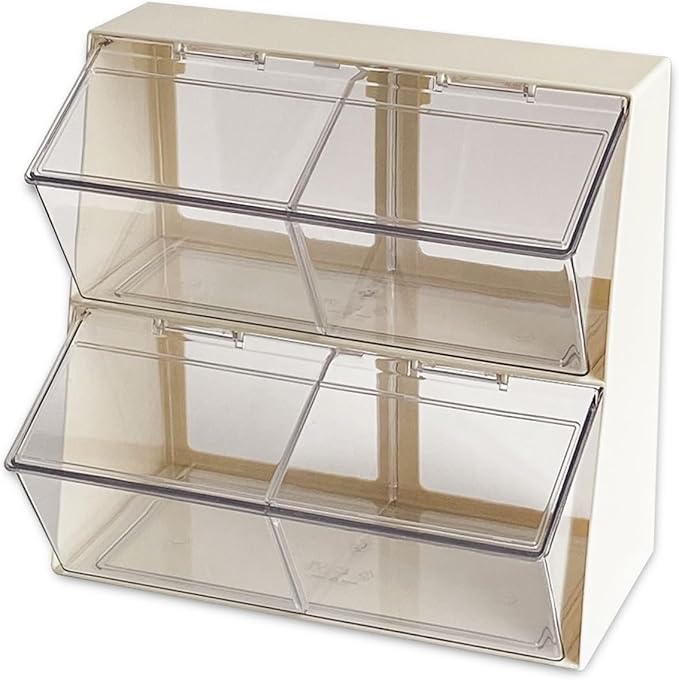 Large Coffee and Tea Organizer with Lid, Plastic Creamer Holder for Coffee Bar, Coffee Accessories Storage Box for K Cups, Coffee Pod, Sugar Bags, Drinking Straw (White) - Image 9