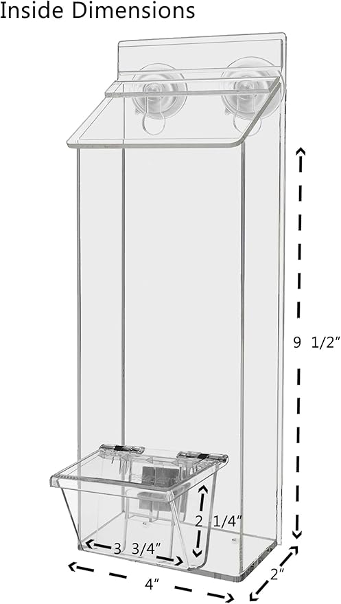 Suction Cup Outdoor Brochure Holder Holds 4 x 9 Inch Rack Cards and 3.5" x 2" Business Cards Window or Glass Wall Includes Take One Sticker Clear Acrylic Advertisement Box by Marketing Holders