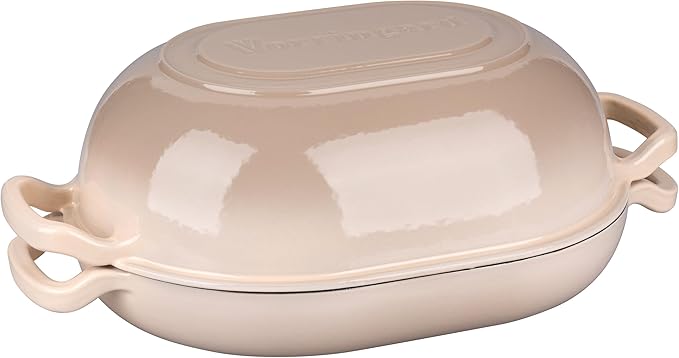 VORRINGARD Enameled Cast Iron Sourdough Bread Oven, Dutch Oven, Loaf Cast Iron Bread Pan for Homemade Bread Baking, Meatloaf Pan with Lid, 7QT, Latte - Image 9