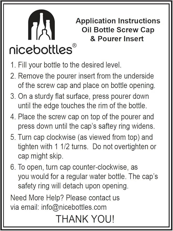 nicebottles Olive Oil Bottles with Cap & Pourer Fitment, Green, 750ml - Pack of 6