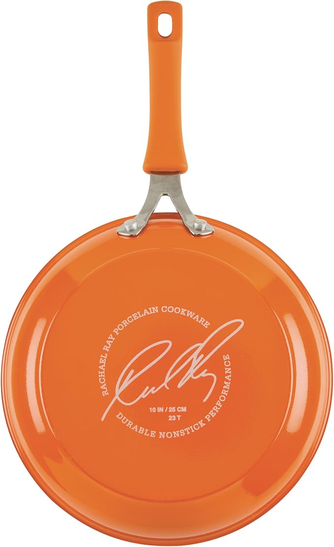 Rachael Ray Cook + Create Nonstick Cookware Frying Pan/Skillet, Fry Pan, 10 Inch - Orange - Image 11