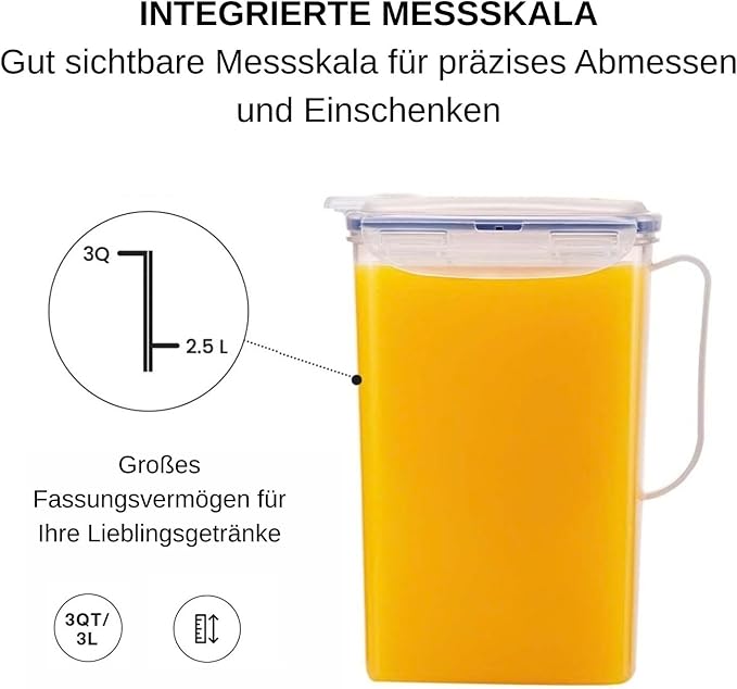 LocknLock Aqua Fridge Door Water Jug | Clear Pitcher | BPA Free Plastic Pitcher with Lid | 3 Quart Pitcher with Lid for Water, Juice, Tea & More Beverages, Clear - Image 6