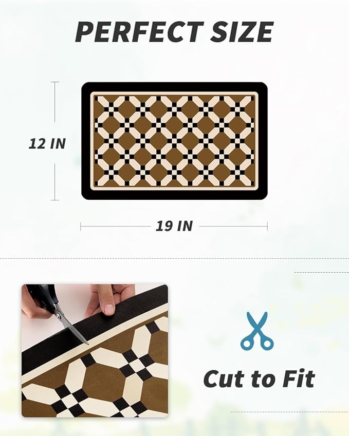 AMOAMI Coffee Mat Hide Stain Rubber Backed Absorbent Dish Drying Mat for Kitchen Counter - Fits Under Coffee Maker or Machine - PEANUT 12X19 - Image 7