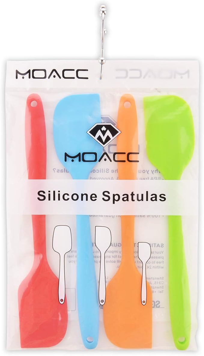 Silicone Spatulas, 11 inch Rubber Spatula Heat Resistant Seamless One Piece Design Non-Stick Flexible Scrapers Baking Mixing Tool (4 Piece) - Image 7