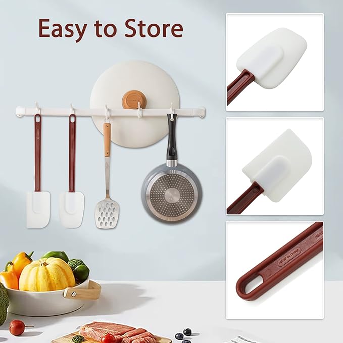16.5 INCH Silicone Spatulas Heat Resistant Heavy Duty Rubber Spatulas Commercial Spatulas Set for Kitchen Use Silicone Cooking Utensils Sets of 2 - Image 8
